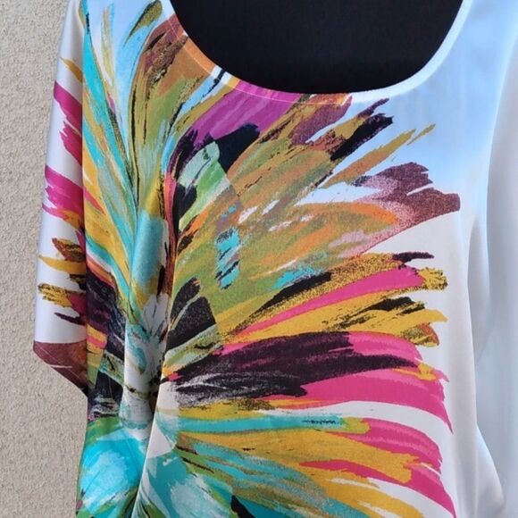 Heart Soul Women's Satin Floral Blouse size small Multicolor Artsy - Picture 3 of 10